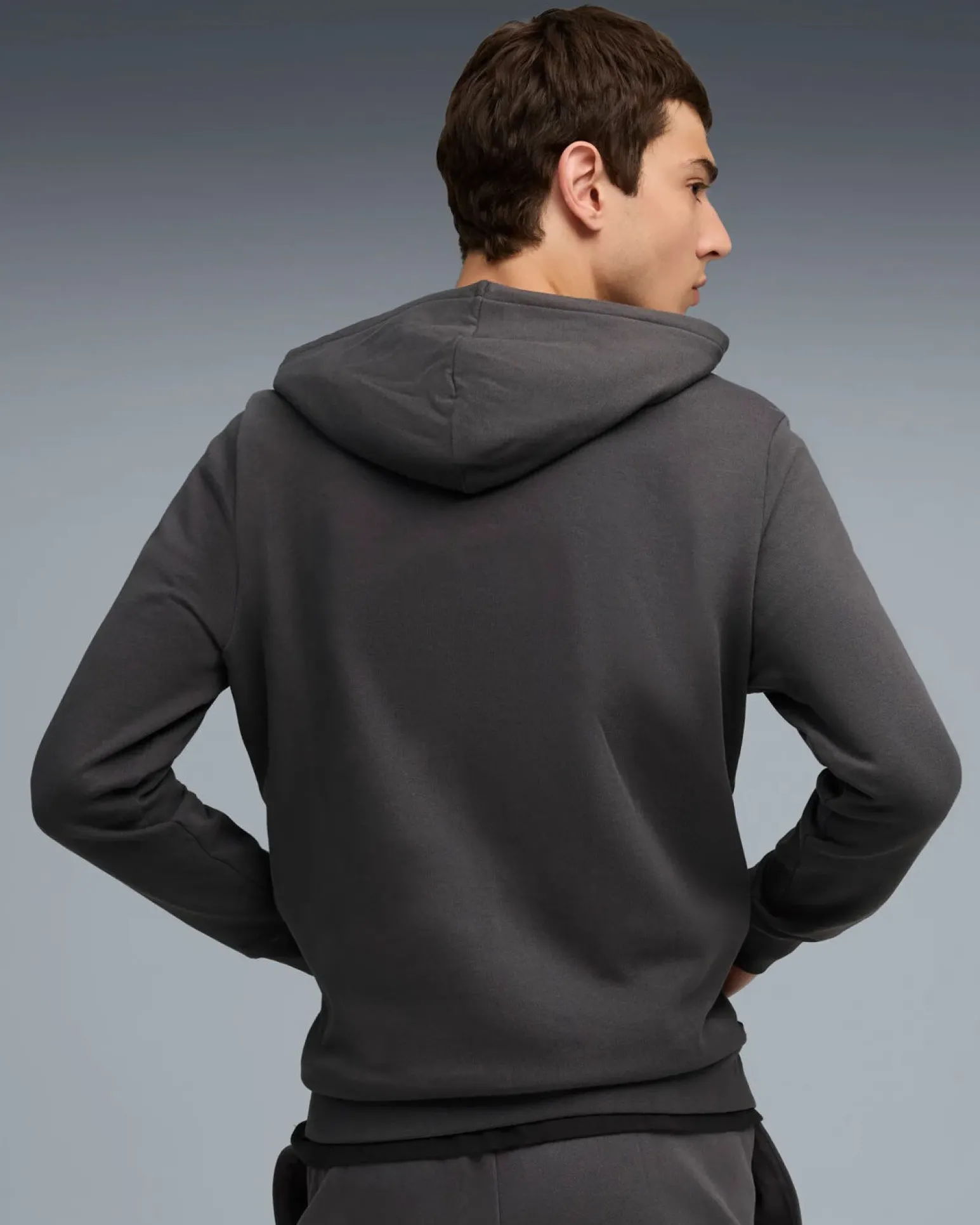 PUMA -FELPA CON CAPPUCCIO FULL ZIP GRIGIA ESSENTIAL ELEVATED FZ HD DA UOMO, 688255-44