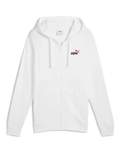PUMA - FELPA CON CAPPUCCIO FULL ZIP BIANCA ESSENTIAL 2 COLOR SMALL N.1 DA DONNA , 684721-02