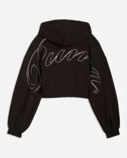 PUMA - FELPA CON CAPPUCCIO FULL ZIP ESSENTIAL NERA GRAPHIC  DA DONNA, 635394-01