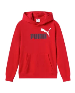 PUMA – FELPA CON CAPPUCCIO JUNIOR  (7 -16 ANNI) ROSSA CON LOGO BLU – 685823-11