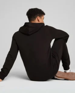 PUMA - FELPA CON CAPPUCCIO NERA ESSENTIAL N. 1 LOGO FZ HD - DA UOMO, 682588-01