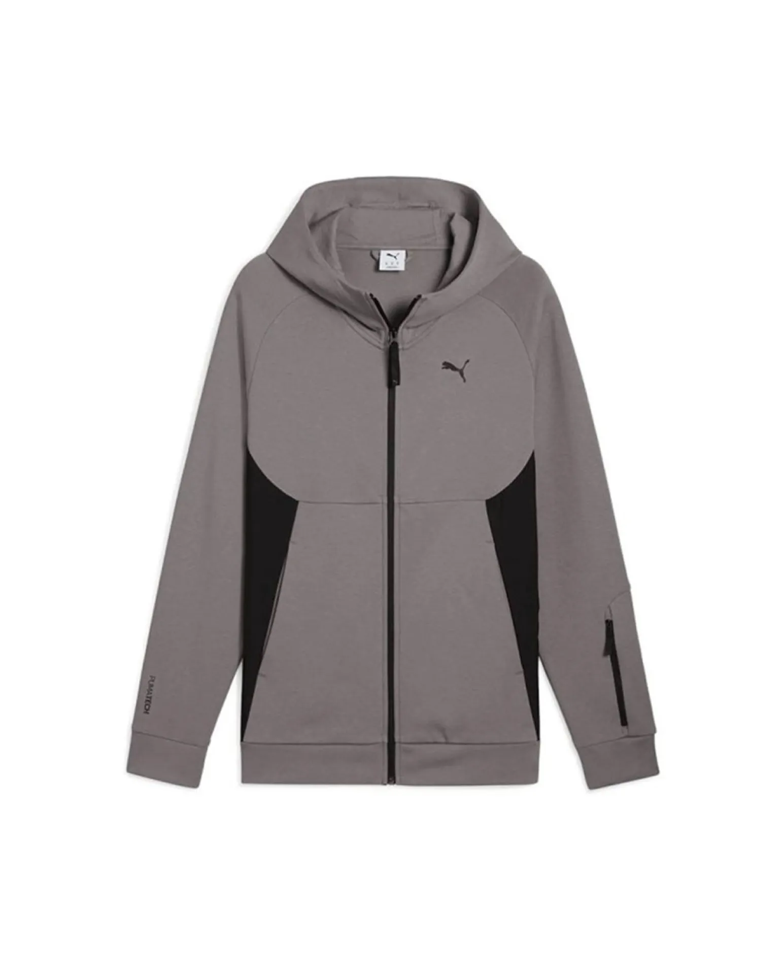 PUMA - FELPA CON CAPPUCCIO PUMATECH FULL-ZIP HOODIE GRIGIA DA UOMO, 684605-79