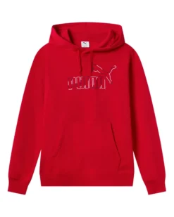 PUMA - FELPA CON CAPPUCCIO ROSSA ESSENTIAL HD BIG LOGO DA UOMO, 688909-11