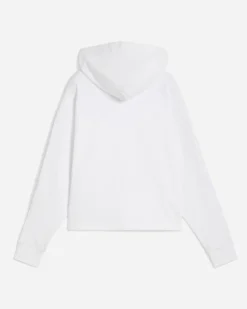 PUMA - FELPA CON CAPPUCCIO TAPE COMFORT CROP BIANCA - 685011-02