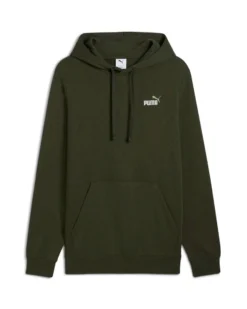 PUMA - FELPA CON CAPPUCCIO VERDE OLIVA ESSENTIAL 2 COLOR SMALL N.1 DA UOMO, 684719-70
