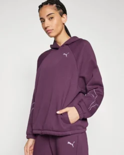 PUMA - FELPA CON CAPPUCCIO VIOLA MOTION HD FL DA DONNA - 681681-44