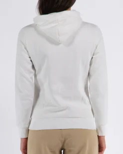 PUMA - Felpa da donna bianca con cappuccio e logo color bronzo