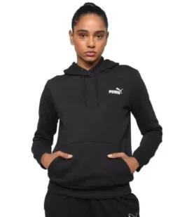 PUMA - Felpa da donna nera con cappuccio