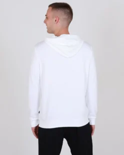 PUMA - Felpa da uomo bianca con cappuccio e logo nero