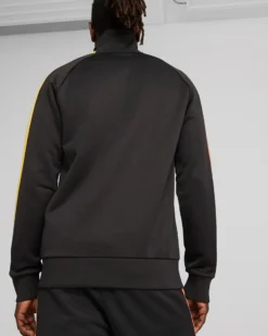 PUMA - Felpa da uomo nera a collo alto con zip frontale