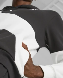 PUMA - Felpa da uomo nera e bianca con cappuccio