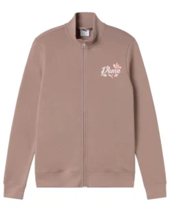 PUMA - FELPA FULL ZIP  MARRONE ROSATO FLORAL GRAPHIC FZ TR DA DONNA, 694456-89
