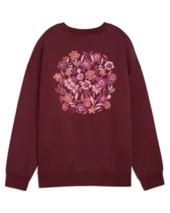 PUMA - FELPA GIROCOLLO BORDEAUX  ESSENTIAL NATURE 2.0 OVERSIZED CREW FL DA DONNA, 688078-96