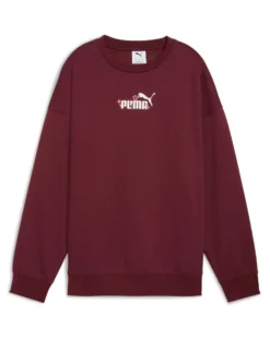 PUMA - FELPA GIROCOLLO BORDEAUX  ESSENTIAL NATURE 2.0 OVERSIZED CREW FL DA DONNA, 688078-96