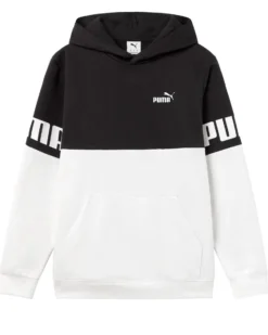 PUMA - FELPA NERA E BIANCA CON CAPPUCCIO POWER COLORBLOCK HD FL DA UOMO, 693579-02