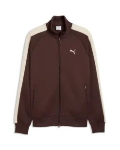PUMA - FELPA UOMO MARRONE E BEIGE  T7 ALWAYS ON TRACK, 629587-31