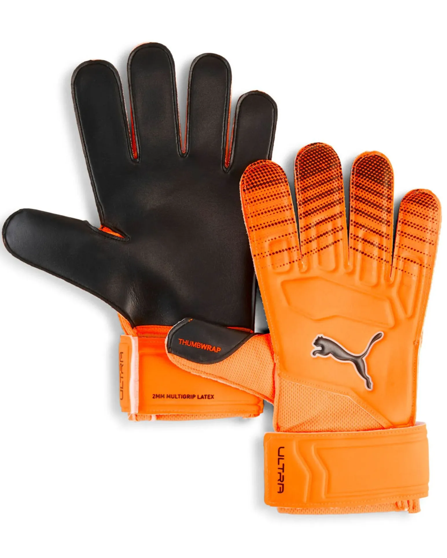 PUMA - GUANTI DA PORTIERE ULTRA PLAY ARANCIONI E NERI CON LOGO NERO, 042084-02