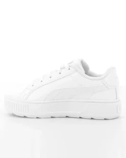 PUMA KARMEN L PS - Sneakers da bambina bianca con dettagli argento e suola alta, numerata 28/35