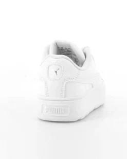 PUMA KARMEN L PS - Sneakers da bambina bianca con dettagli argento e suola alta, numerata 28/35