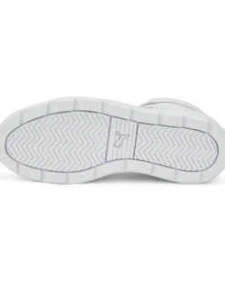 PUMA KARMEN REBELLE MID - Sneakers alta bianca in VERA PELLE con dettagli oro e suola alta