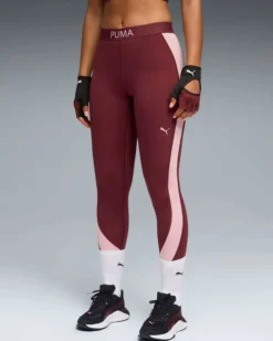 PUMA - LEGGINGS BORDEAUX E ROSA STRONG TIGHT-HW 7/8 DA DONNA, 526679-96