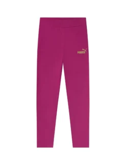 PUMA -LEGGINGS FUXIA JUNIOR ( 5-16 ANNI)  ESSENTIAL + GLITTER LOGO,   682111-45