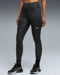 PUMA - LEGGINGS MACULATO NERO E GRIGIO SPOTTED HAZE   DA DONNA, 528515-01