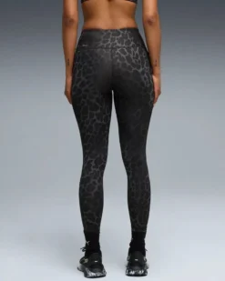 PUMA - LEGGINGS MACULATO NERO E GRIGIO SPOTTED HAZE DA DONNA, 528515-01