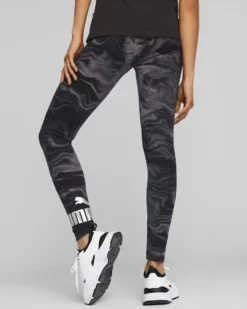 PUMA - Leggins con fantasia nera e grigia