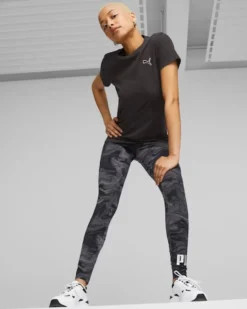 PUMA - Leggins con fantasia nera e grigia