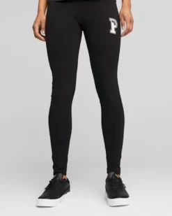 PUMA - Leggins neri con logo bianco
