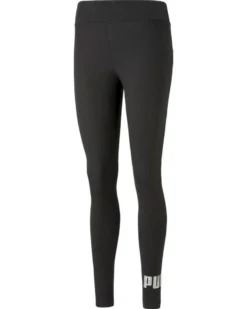 PUMA - Leggins neri con logo metallizzato