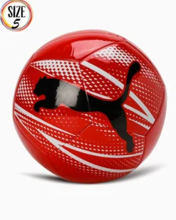 PUMA - PALLONE DA CALCIO ROSSO E BIANCO CON LOGO NERO - ATTACANTO MISURA 5, 084073-11