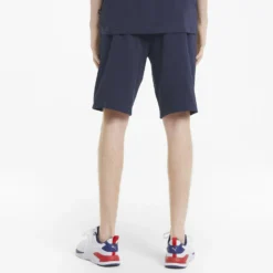 PUMA - Pantalone corto da uomo blu con logo bianco
