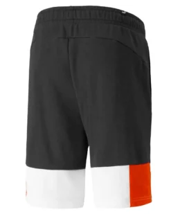 PUMA - Pantalone corto da uomo nero e bianco con dettagli arancioni