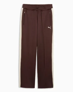 PUMA - PANTALONE DA ALLENAMENTO T7 ALWAYS ON RELAXED MARRONE CON DETTAGLI BIANCHI, 629589-31