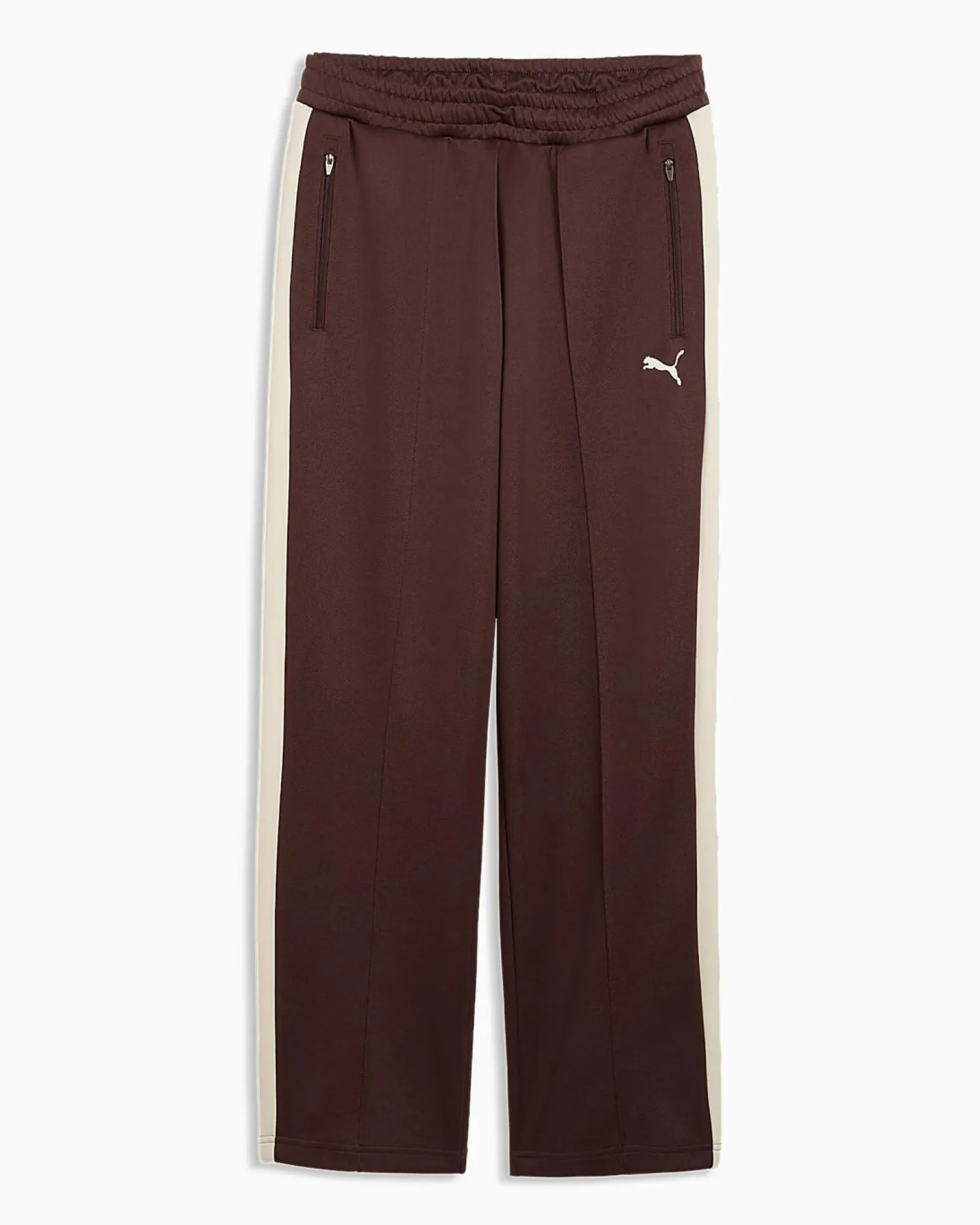 PUMA - PANTALONE DA ALLENAMENTO T7 ALWAYS ON RELAXED MARRONE CON DETTAGLI BIANCHI, 629589-31