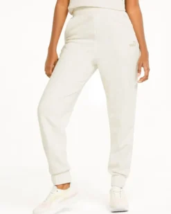 PUMA - Pantalone da donna panna a vita alta