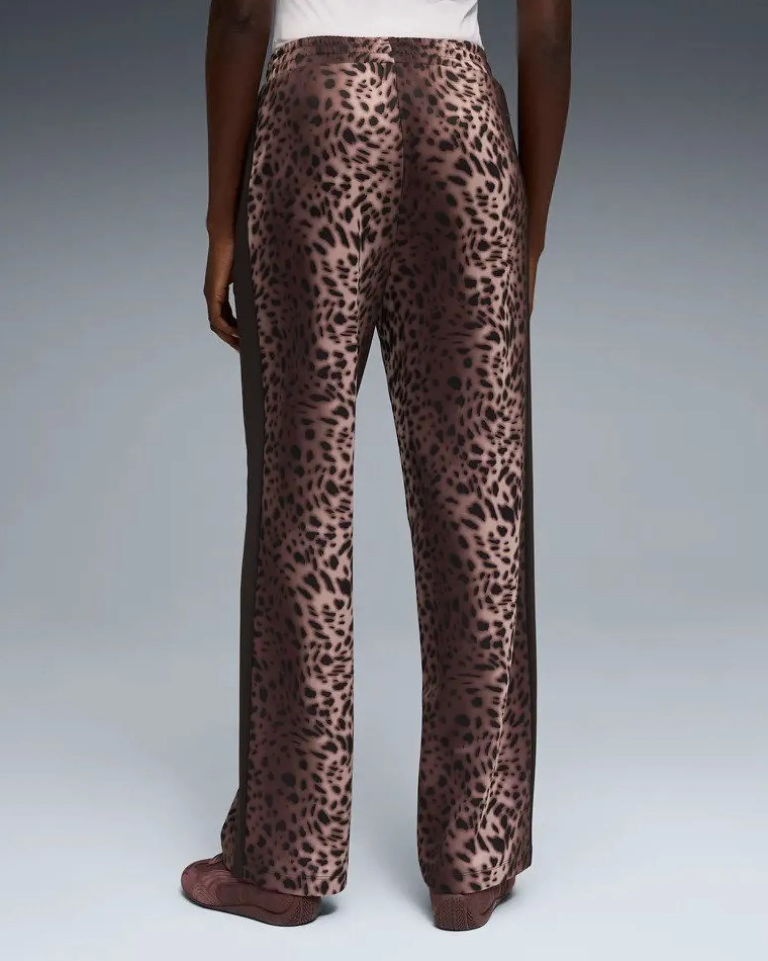 PUMA - PANTALONE DONNA LEOPARDATO NERO E MARRONE T7 LEO LUXE AOPTRACK OP, 634564-01