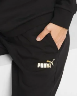 PUMA - PANTALONE ESS+METALLIC NERO E ORO - 849959-01