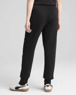 PUMA - PANTALONE ESS METALLIC SWEAT TR NERO CON LOGO SILVER - 684999-01