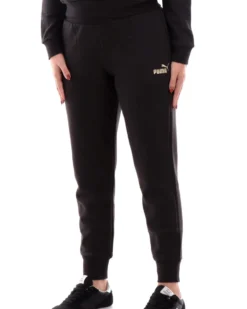 PUMA - PANTALONE NERO DA DONNA CON LOGO GLITTER 685168-01
