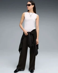 PUMA - PANTALONE NERO ESSENTIAL +TEXTURED FOIL HIGH WAIST  DA DONNA ,  691815-01