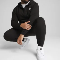 PUMA - PANTALONE NERO  ESSENTIAL NO. 1 LOGO SLIM DA UOMO, 682644-01