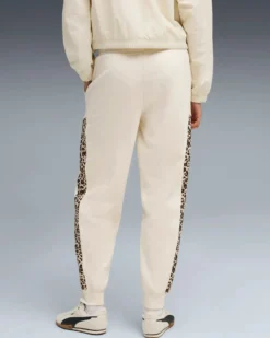 PUMA - PANTALONE  PANNA CON BANDE LEOPARDATE ESSENTIAL GRAPHIC ANIMAL COMFORT DA DONNA, 688086-87