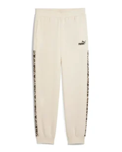 PUMA - PANTALONE  PANNA CON BANDE LEOPARDATE ESSENTIAL GRAPHIC ANIMAL COMFORT DA DONNA, 688086-87