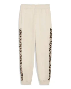 PUMA - PANTALONE  PANNA CON BANDE LEOPARDATE ESSENTIAL GRAPHIC ANIMAL COMFORT DA DONNA, 688086-87