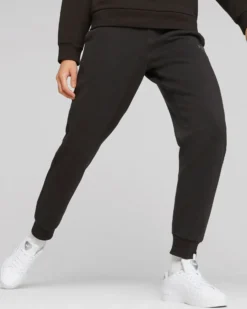 PUMA - Pantalone tuta da donna nero con logo color bronzo