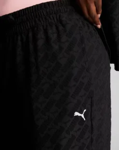 PUMA - Pantalone tuta da donna nero in tessuto traspirante