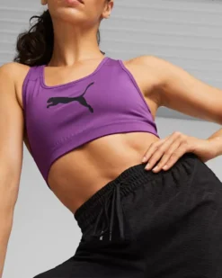 PUMA - Pantalone tuta da donna nero in tessuto traspirante